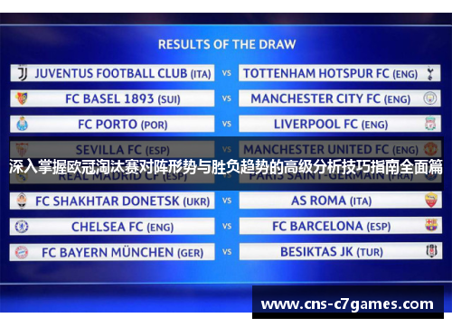 深入掌握欧冠淘汰赛对阵形势与胜负趋势的高级分析技巧指南全面篇 深入掌握欧冠淘汰赛对阵形势与胜负趋势的高级分析技巧指南全面篇